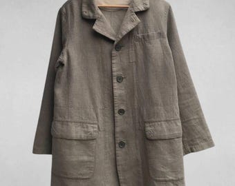 Vintage Issey Miyake Plantation linnenmix gemêleerde jas maat M, Unisex