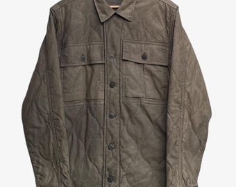 Double RL RRL Ralph Lauren Onion Stitch Quilted Utility Shirt Jacket Olive Size S