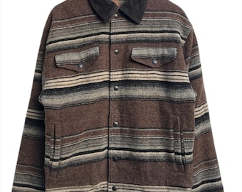Vintage jaren 90 Woolrich drukknoopjack gemaakt in de VS heren S