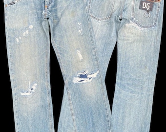 Vintage Dolce & Gabbana Distressed Jeans Taille 32 Made in Italy