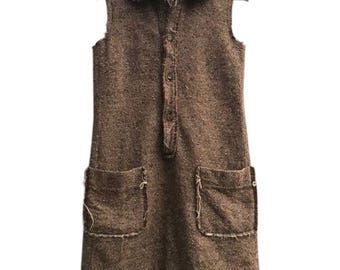 AW04 Junya Watanabe Comme des Garcons geweven tweed jurk maat S