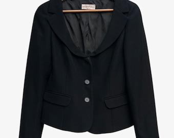 Vintage Emporio Armani Breiter Kragen Wolle Maßgeschneiderte Jacke Größe 40 Made in Italy