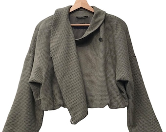 Vintage 80er Jahre Archiv Emporio Armani Compos Tesuto Crop Jacke Größe 40 Made in Italy