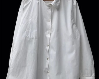 Christian Aujard Liberte Two Layer Right Side Overlay Avant Garde White Dress Shirt Unisex