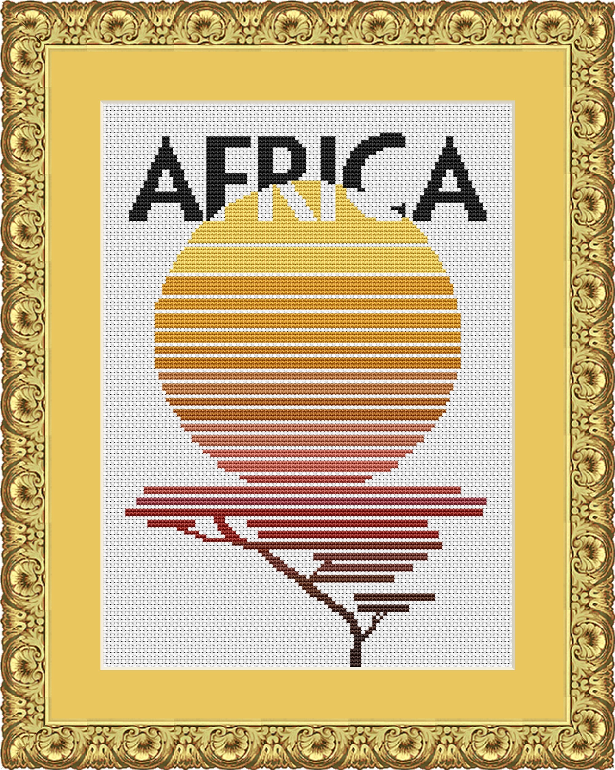 Africa/cross stitch pattern PDF/instant download/modern cross Etsy