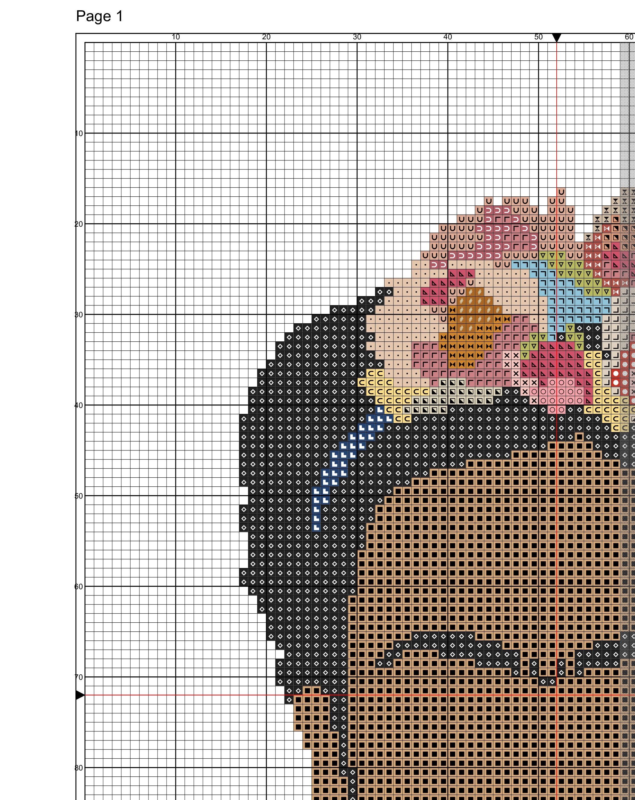 Frida Kahlo Cross Stitch Pattern PDF Needlepoint Pattern | Etsy India