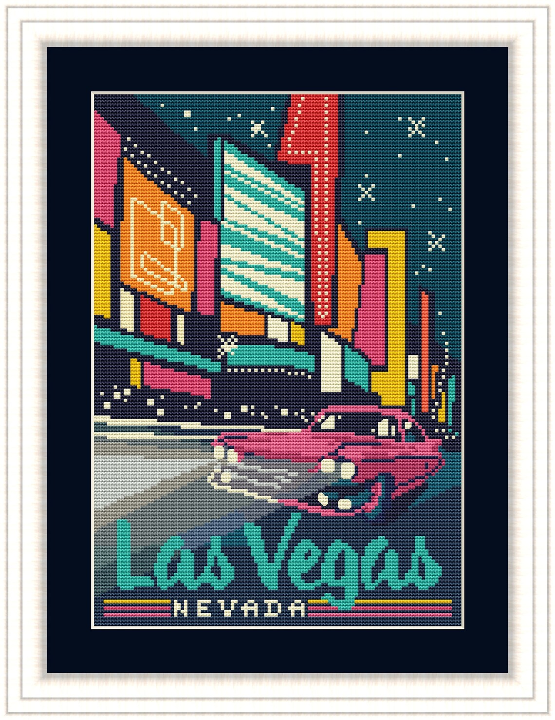 Las Vegas Cross Stitch Pattern PDF Instant Download Modern Etsy