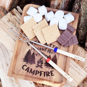 Personalized Marshmallow Stick | Laser Engraved Handle | Campfire Stick