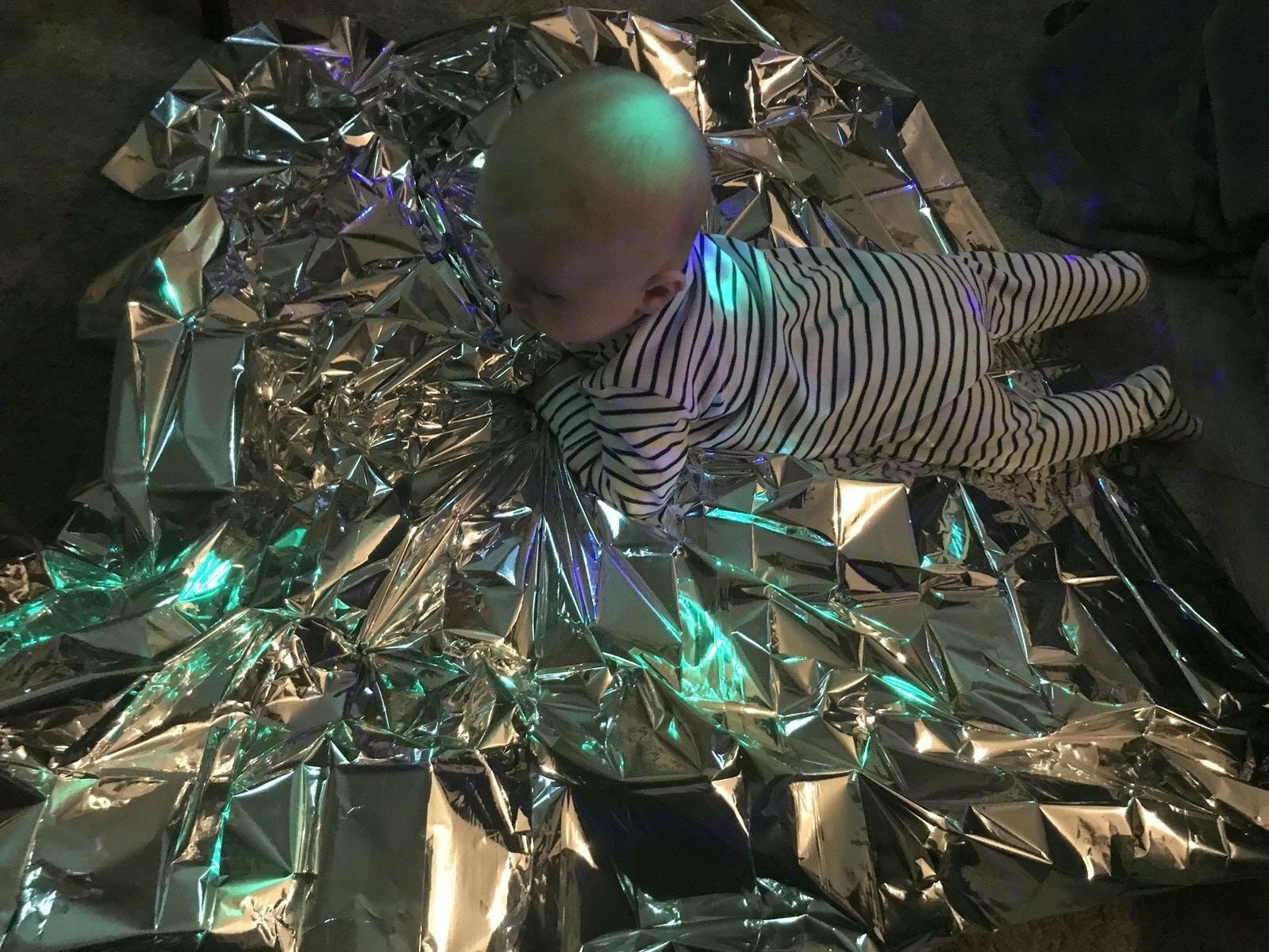 Baby Sensory Foil Blanket Tummy time Etsy