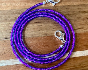 NEW COLOR! Beaded Mask Holder, Mask Chain, Bead Mask Lanyard, Adult Lanyard, Dainty Chain, Seed Bead, Custom, Teacher’s, Women, Children’s