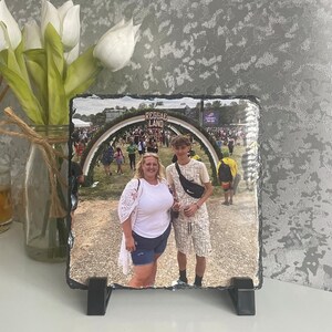 Personalised Photo Rock Slate| Custom Gift Idea| Photo Slate| Personalised Picture Slate With Stands| Custom Photo Slate| Wedding Photo gift