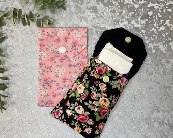 Handmade Floral Fabric Pocket Tissue Holder | Travel Accessory | Tissue Holder | Pocket Tissue Case | Tissue Pouch For Handbags |