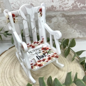 Personalised Memorial Chair Display| Memorial Rocking Chair| Reserved Seat Memorial Chair| Reserved seat Rocking Chair| Remembrance Loss|