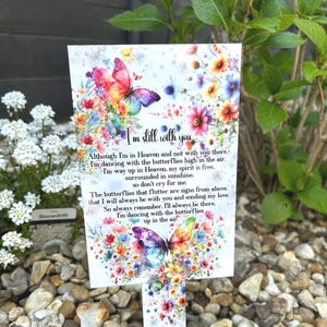 Pierre tombale lettre poème commémoratif papillon | Pierre tombale papillon| Ornement de tombe| Mémorial| Plaque funéraire commémorative des papillons| Souvenir