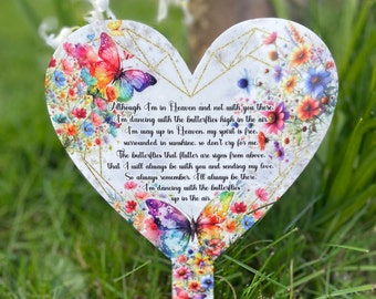 Butterfly Memorial Heart Grave Marker: Personalized Remembrance Plaque