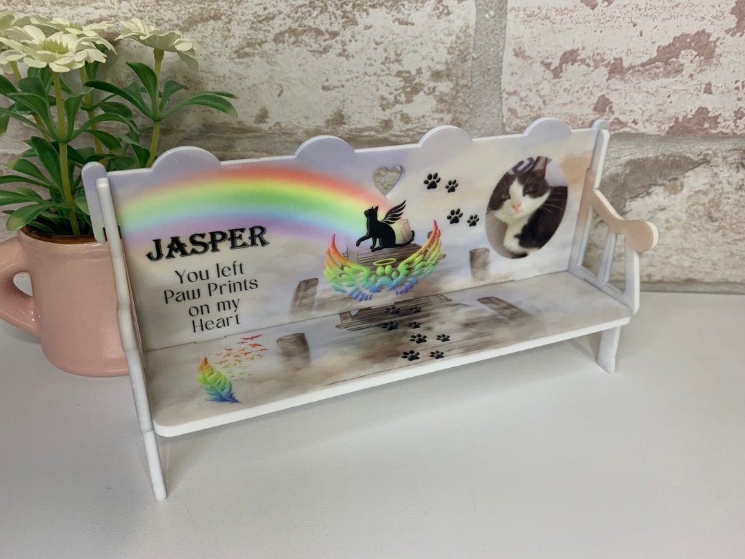 Pet Memorial Bench You Left Paw Prints in Our Heart Pet Etsy