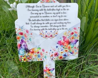 Butterfly Memorial Grave Marker: Personalized Poem Plaque