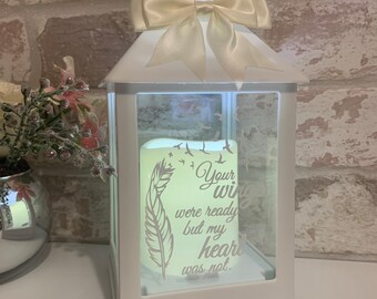 Memorial LED Lantern Gift| Your Wings Were Ready But My Heart Was Not Lantern