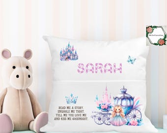 Personalized Princess Velvet Book Cushion: Story Time Pillow