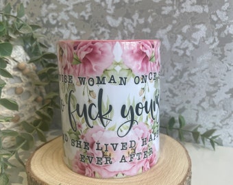Sarcastic Coffee Mug: Floral Go F*ck Yourself Ceramic Mug
