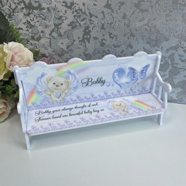 Banc commémoratif pour bébé | Banc décoratif commémoratif | Ornement commémoratif| Banc personnalisé commémoratif de la perte d'un bébé | Souvenirs commémoratifs