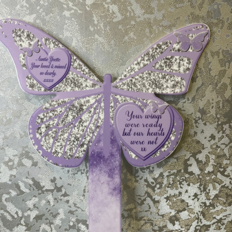 Butterfly Grave Marker Grave Ornament Memorial Butterfly Etsy