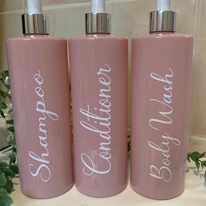 Set of 3 Bathroom Storage Bottles|Personalised Shampoo Storage Bottle| Dispenser Bottles| Shampoo Pump Bottle| Shower Wash Storage| Bathroom