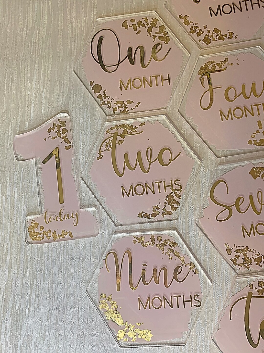 Baby First Months Milestone Discs Baby Photo Props Etsy