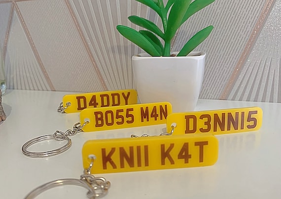 Fathers Day Keychain| License Plate Keychain| Number Plate Keyring