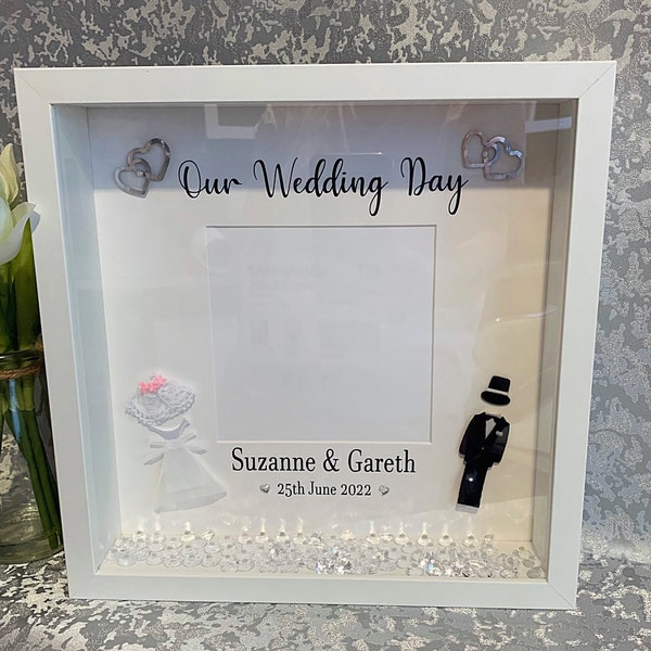 Wedding Photo Frame| Our Wedding Day Frame|  Personalised Newlywed Gift| Bride & Groom Gift