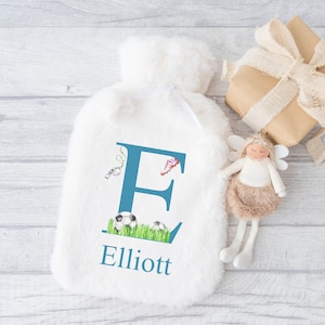 Personalised Children&#39;s Hot Water Bottles| Custom Fluffy Hot Water Bottle| Bunny Hot water Bottle| Football Hot Water Bottle| Gifts For Kids