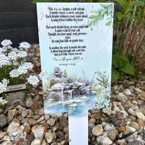 Lapide "In The Rain" / Lapide per la festa del papà / Lapide per lui o per lei / Targa commemorativa per la tomba / Lapide per la festa della mamma celeste