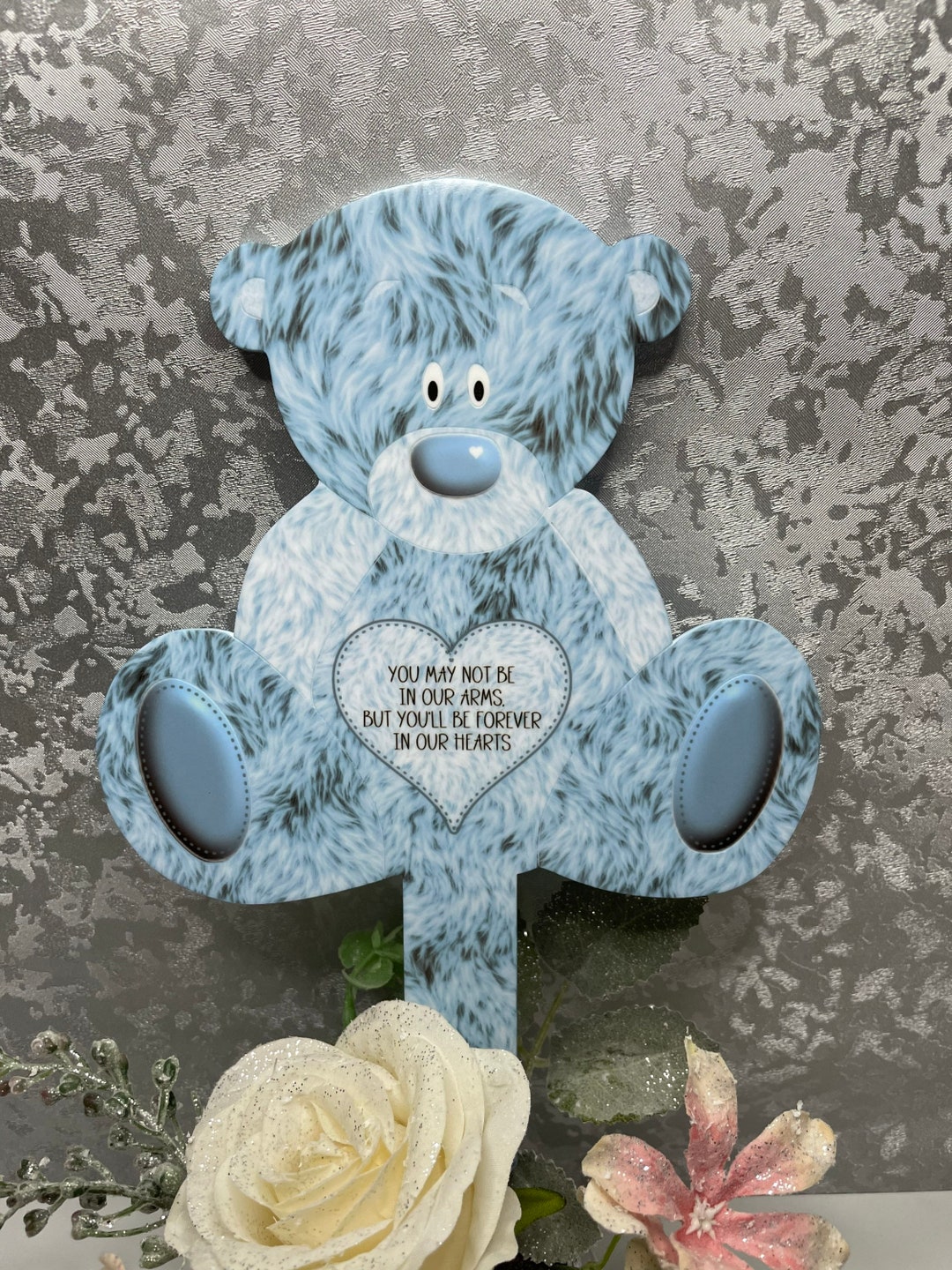 Teddy Bear Grave Marker Personalised Baby Memorial Plaque Baby Girl