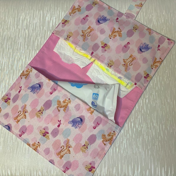 Winnie the pooh & Tiger Nappy and Wipe Wallet, Baby Changing Wallet, Nappy Holder, Baby Bag, Nappy and Wipe Wallet, Wipe Holder, Nappy Sack