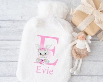 Personalized Fluffy Hot Water Bottle: Bunny or Football Design