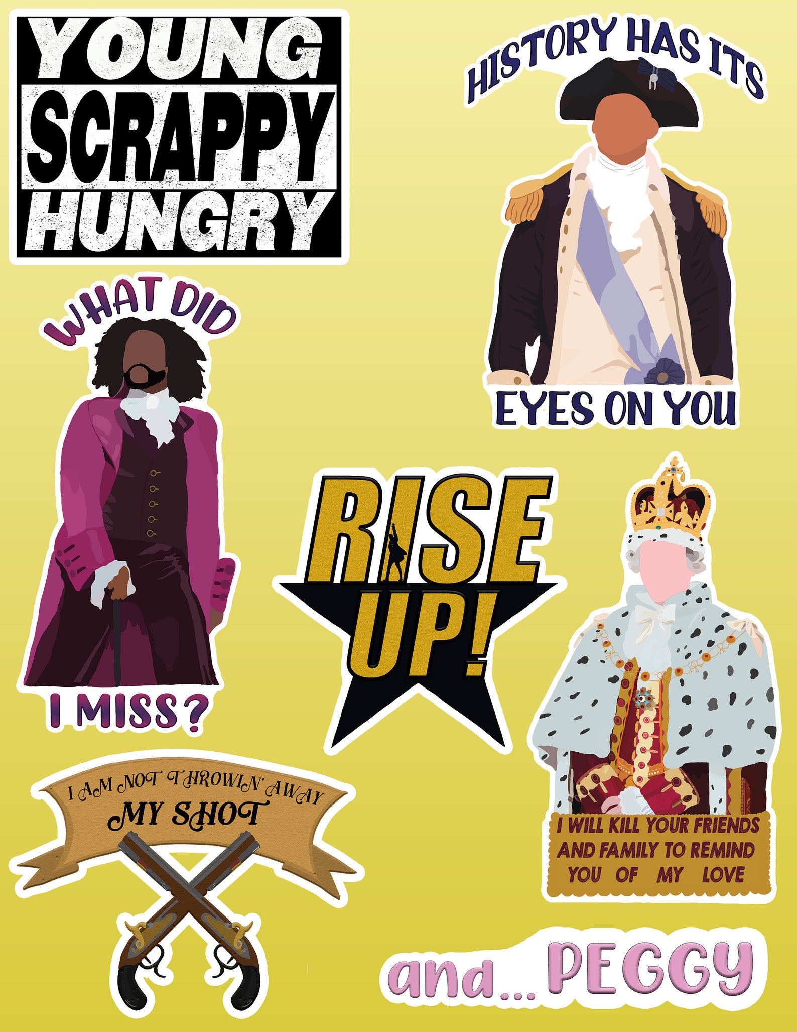22 pcs Hamilton Sticker Pack Broadway Musical Great Funny Etsy
