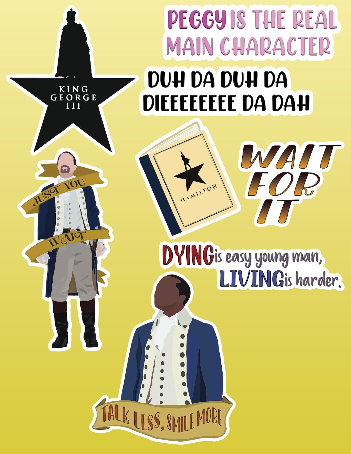22 pcs Hamilton Sticker Pack Broadway Musical Great Funny Etsy
