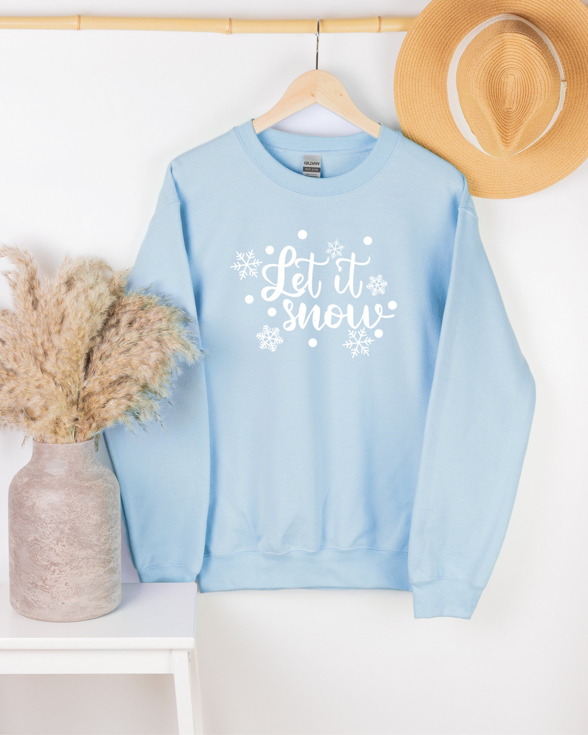 Basicandpeachy Let It Snow Sweatshirt, Winter Crewneck, Christmas Sweatshirt, Holiday Sweater, Cute Christmas Sweater, Let It Snow, Cozy Sweatshirt