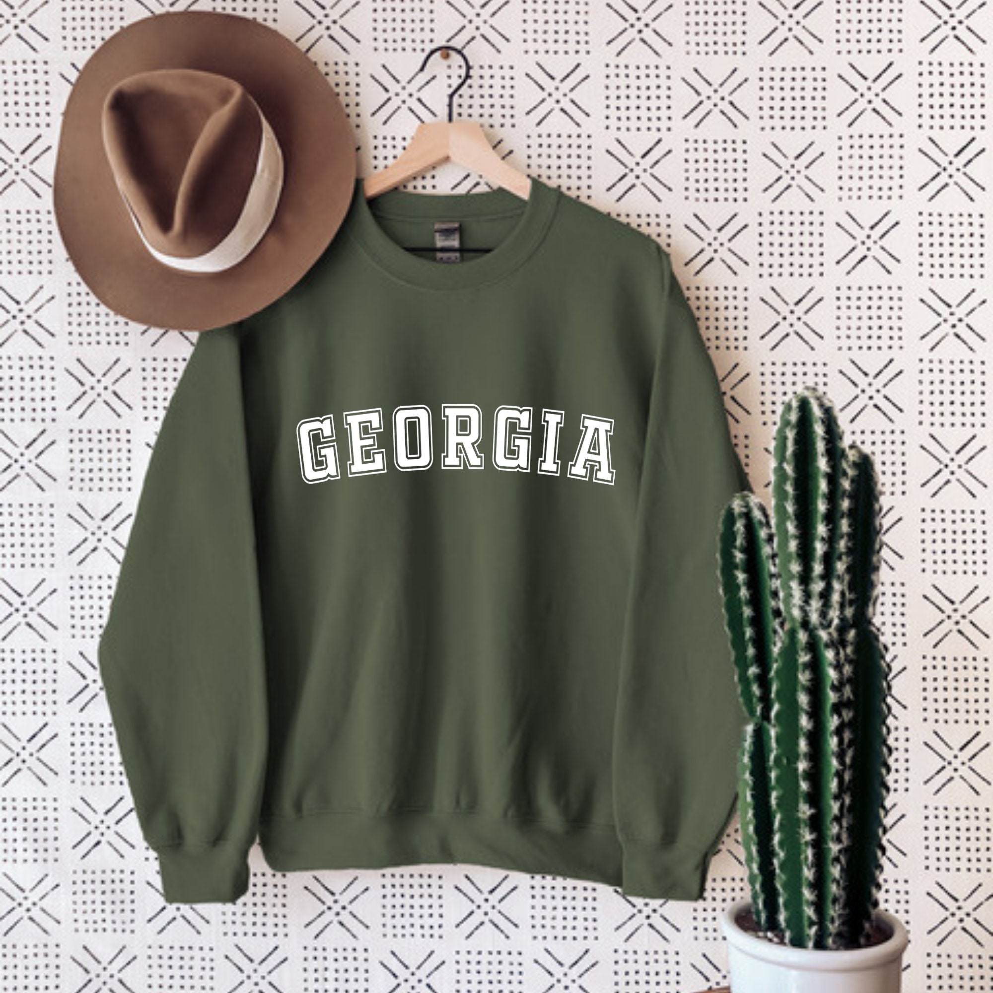 Georgia state university crewneck sweatshirt Clearance