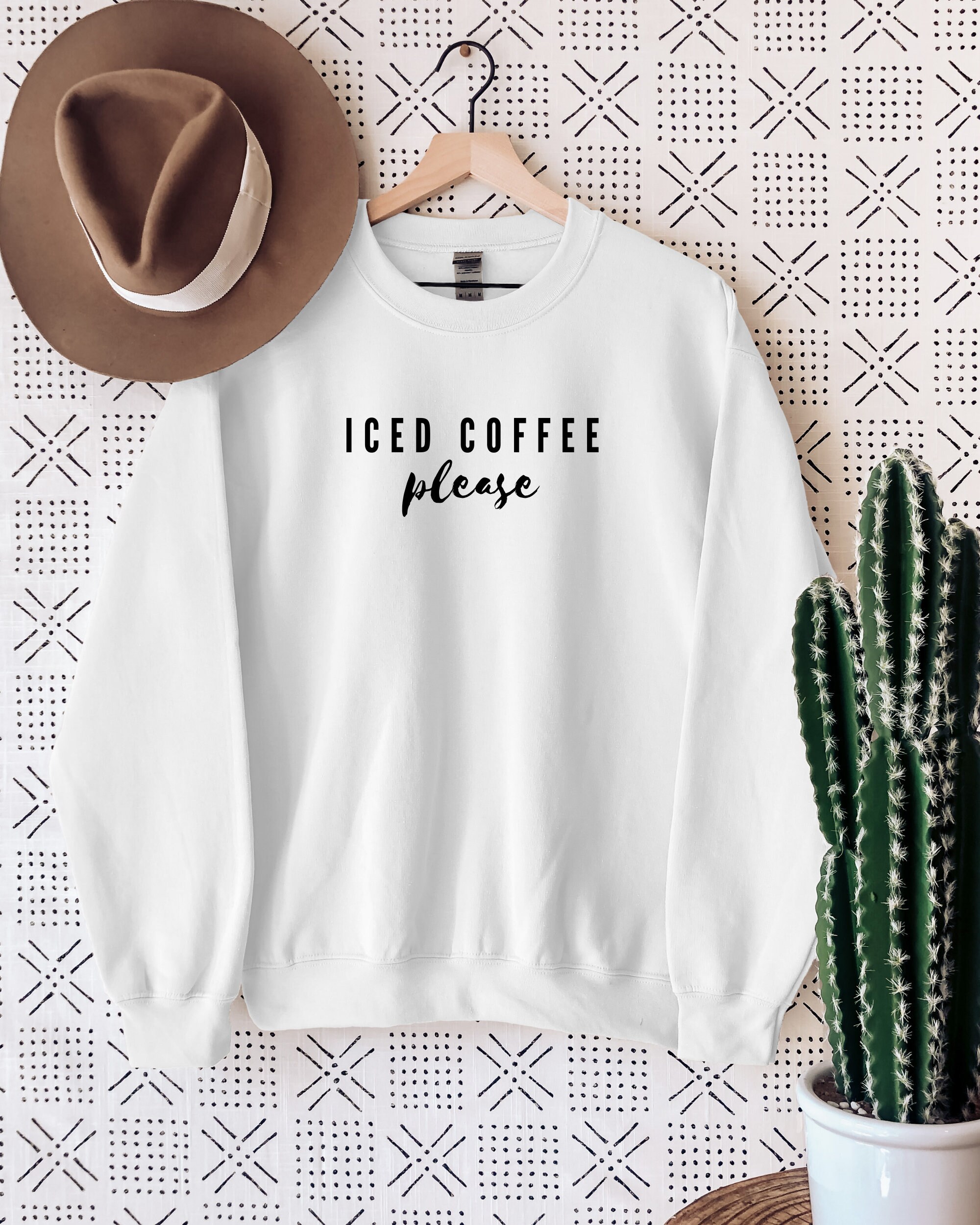 Iced Coffee Please Iced Coffee Sweatshirt Coffee Sweatshirt | Etsy