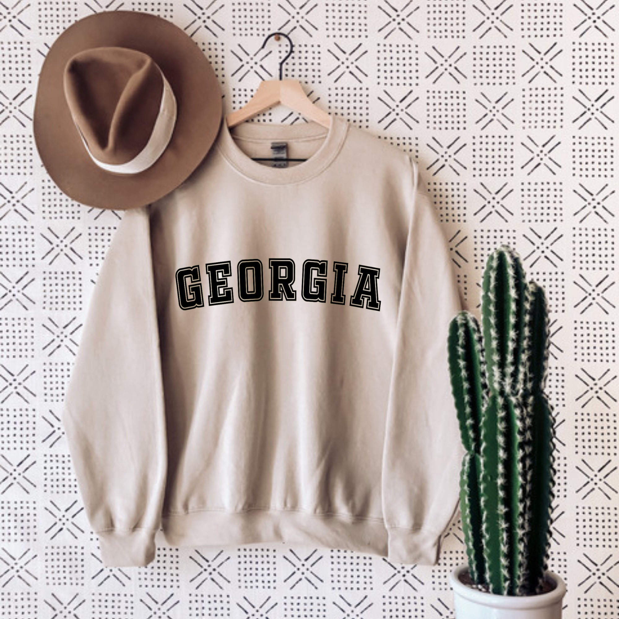 Georgia state university crewneck sweatshirt Clearance