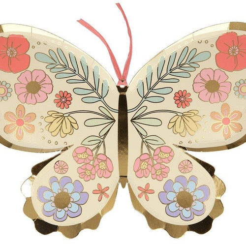 Meri Meri Butterfly Large Plates Etsy