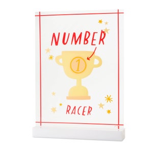 Number 1 Racer Acrylic Table Top Sign