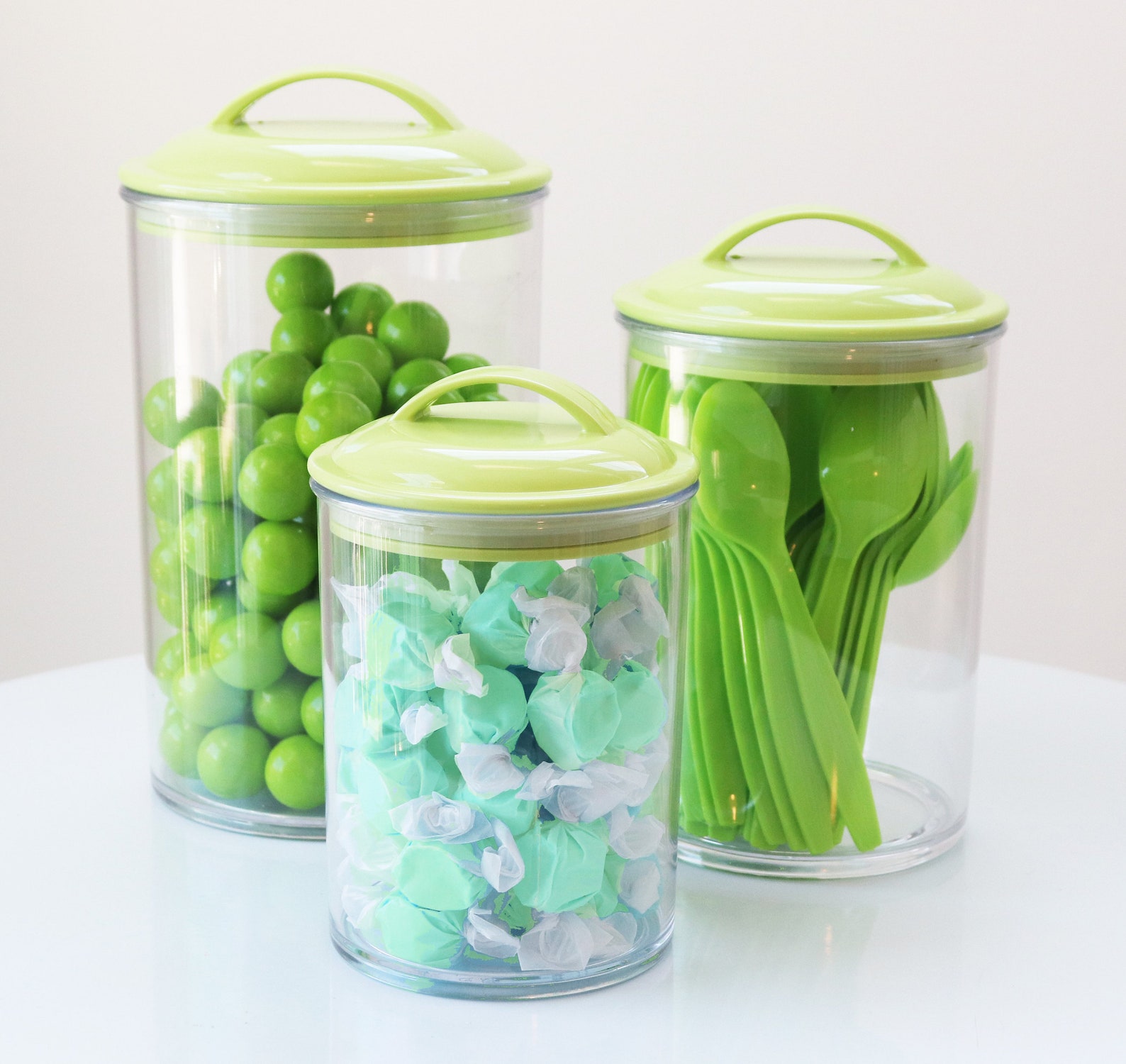 Lime Green Acrylic Canister Set Etsy