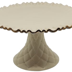 Cream Ruffle Cake Plate (4 sizes available)