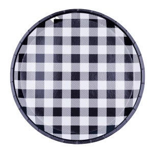 Black and White Gingham Dinner Plates