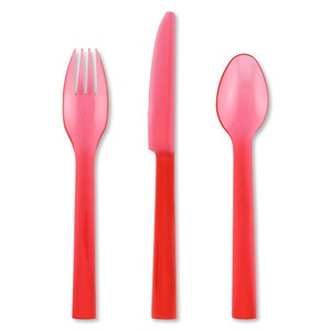 Neon Pink Acrylic Flatware