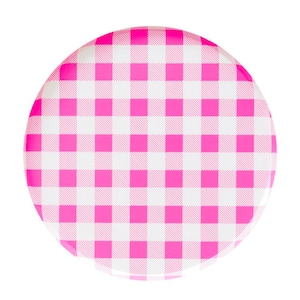 Neon Rose Gingham Large Plates