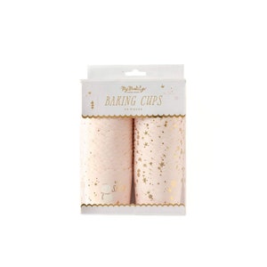 Gold Foil Pink Snowman Food Cups