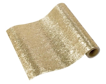 Luxe Gold Glitter Christmas Table Runner